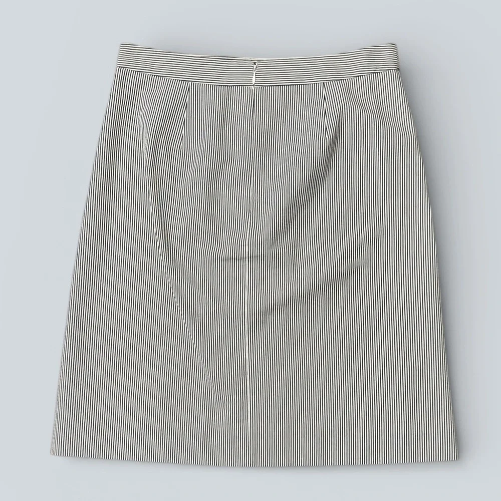 J.Crew Black & White Striped Seersucker A-Line Skirt with Pockets - Picture 5 of 9